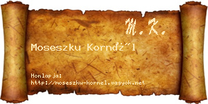 Moseszku Kornél névjegykártya